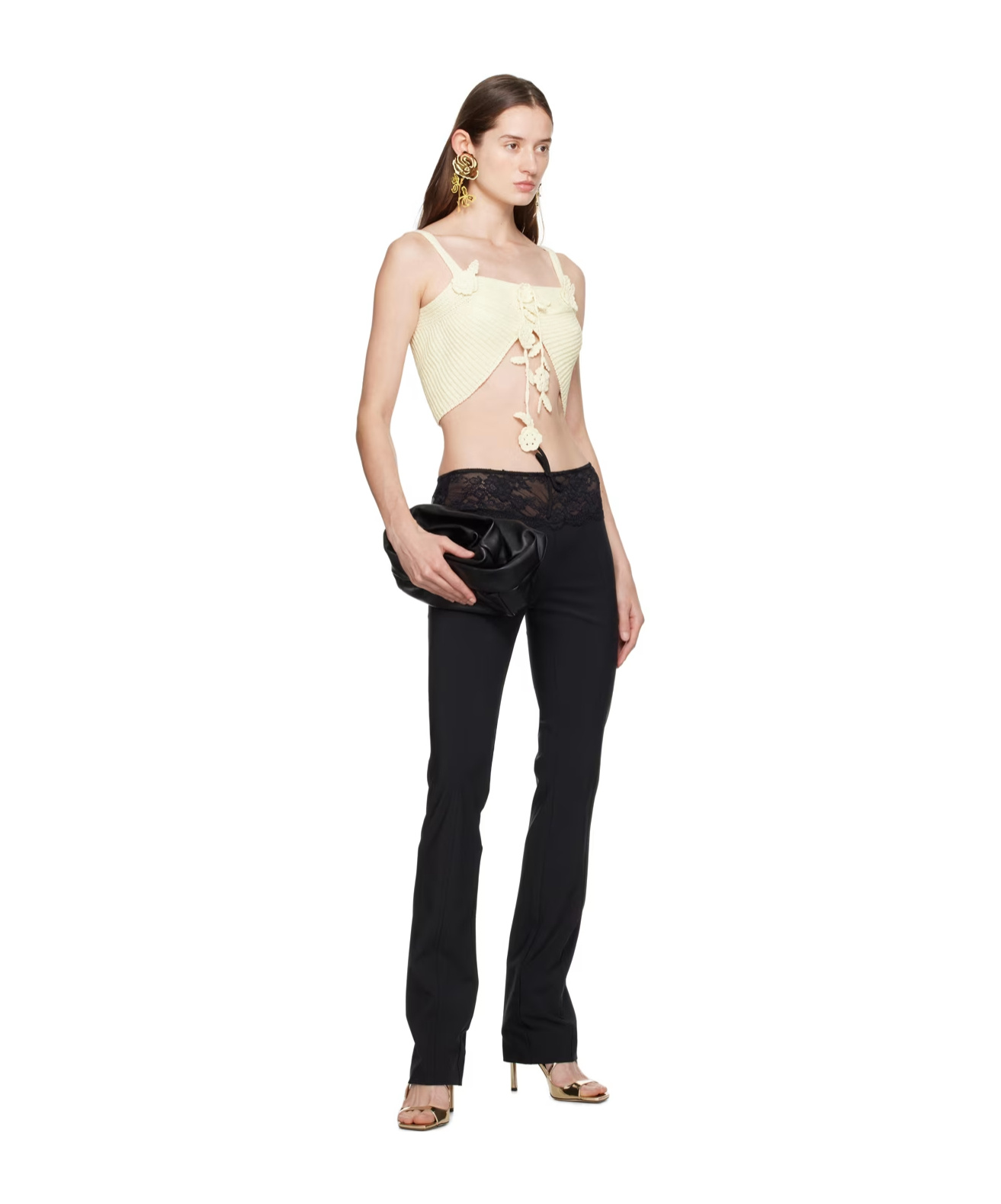 Blumarine Off-white Flower Camisole In White