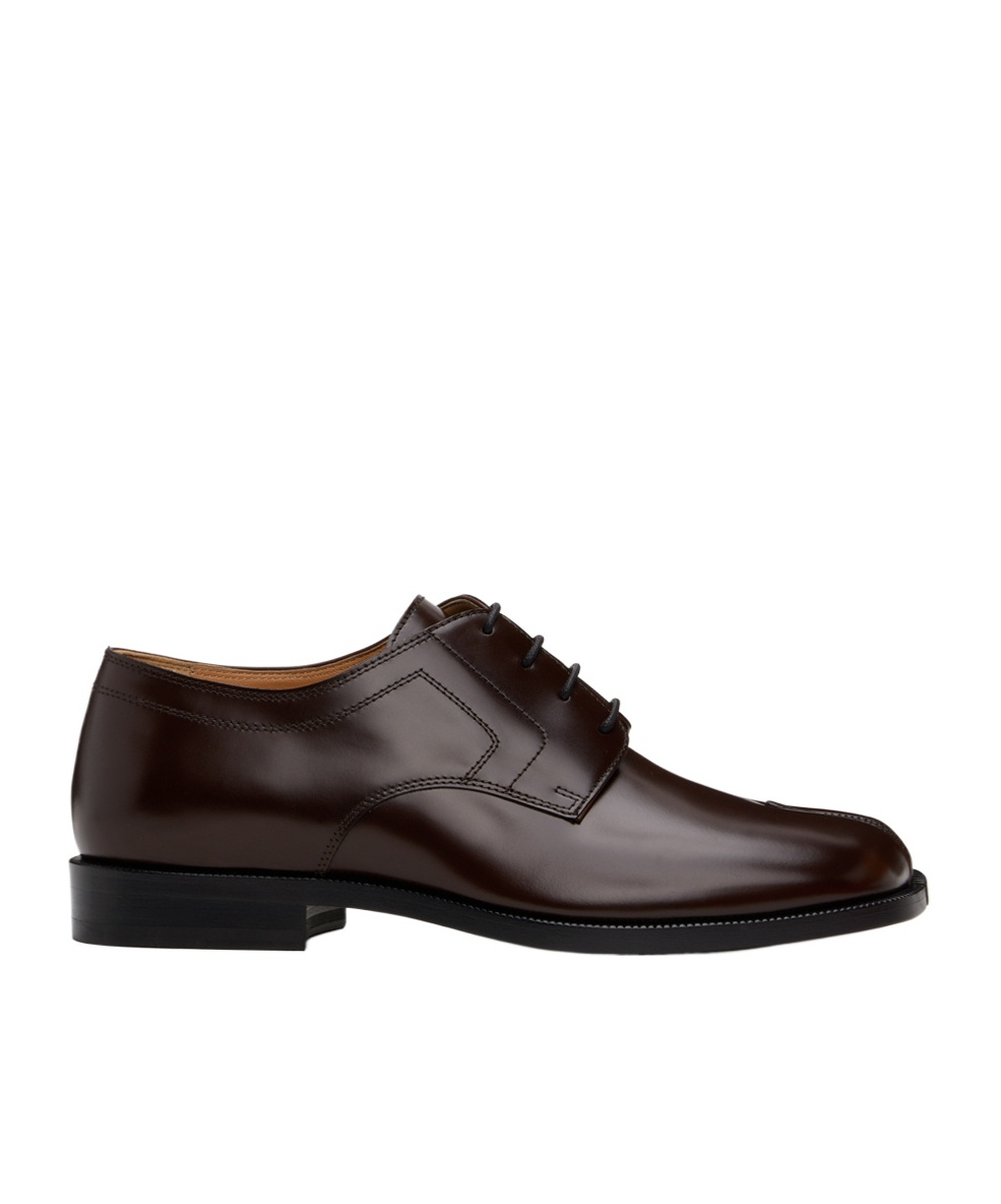 Maison Margiela Brown Tabi Lace-up Oxfords In Black