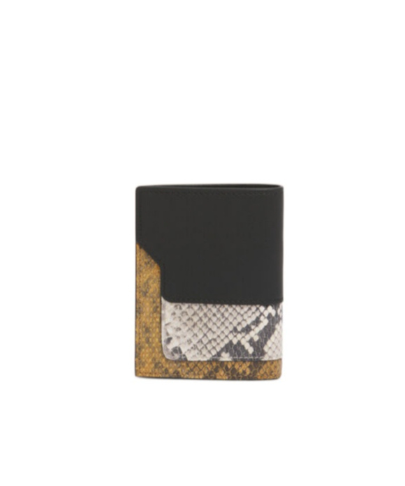 Marni Leather Python-print Bifold Wallet In Multi