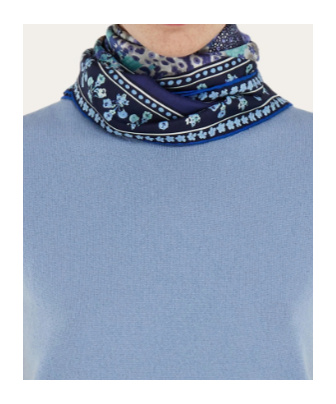 Ferragamo Palazzo Print Silk Scarf In Blue