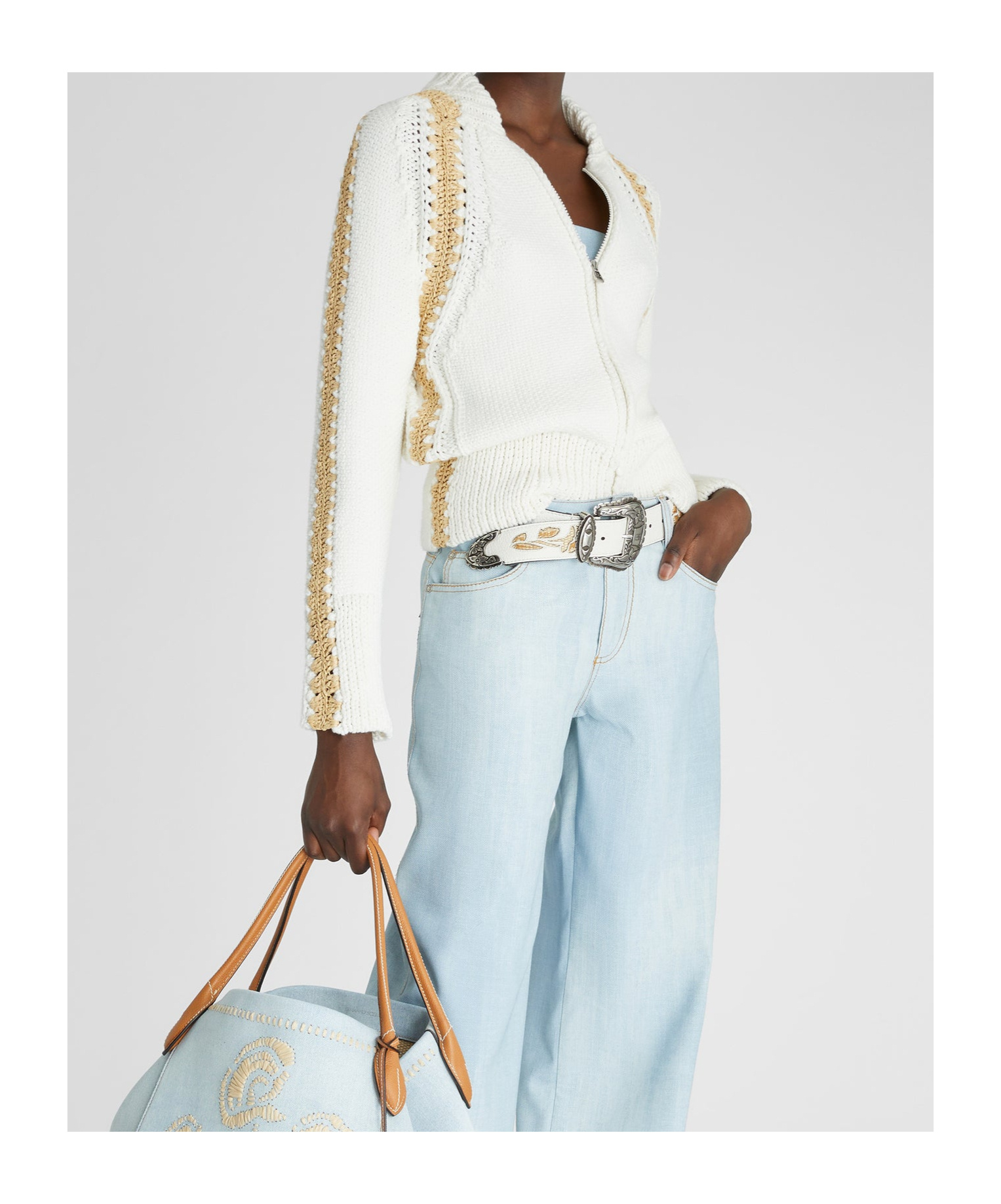 Ermanno Scervino Cardigan Mit Raffiabast-details In White