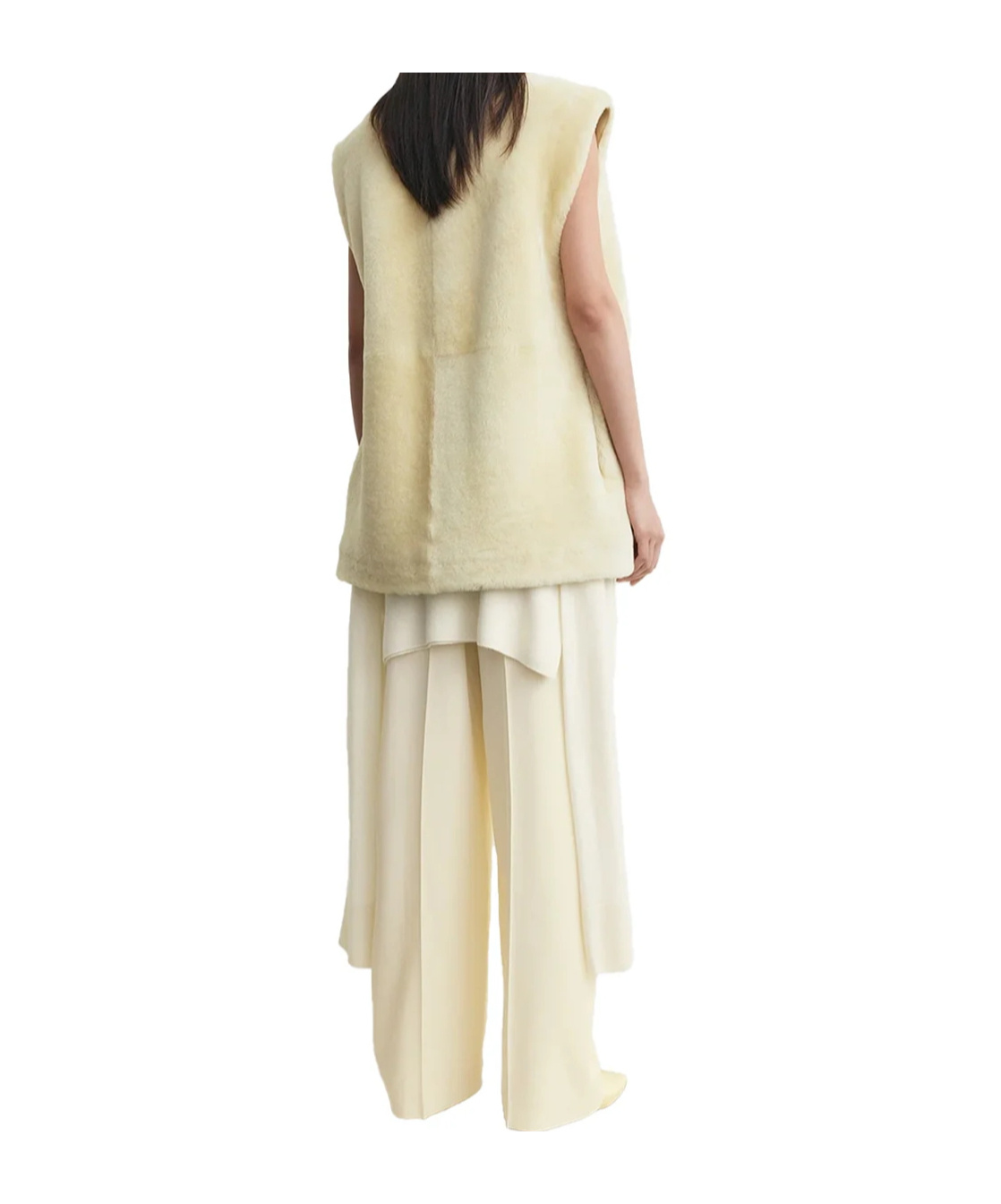 Totême Toteme Plush Shearling Vest Ecru In White