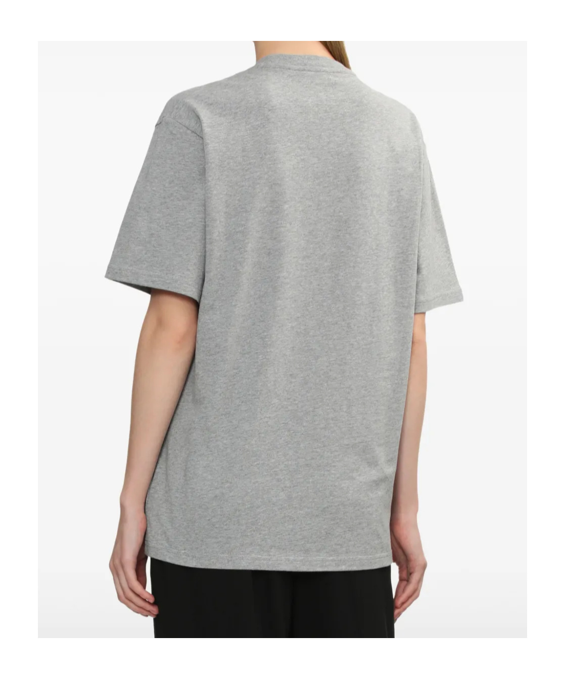Jw Anderson Gray Flocked Logo T-shirt In Gray