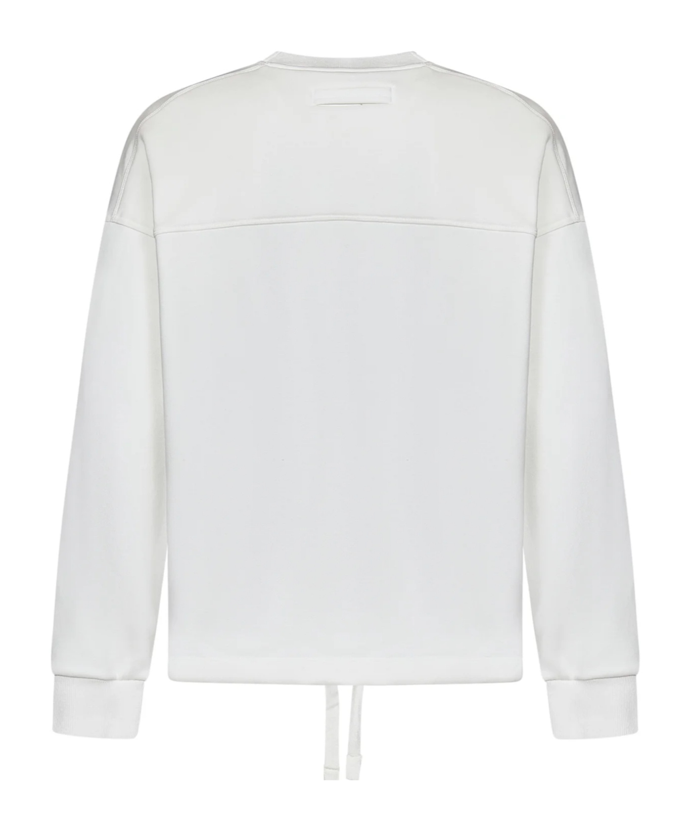 ZEGNA Z ZEGNA LOGO EMBROIDERED DRAWSTRING HEM CREWNECK SWEATSHIRT