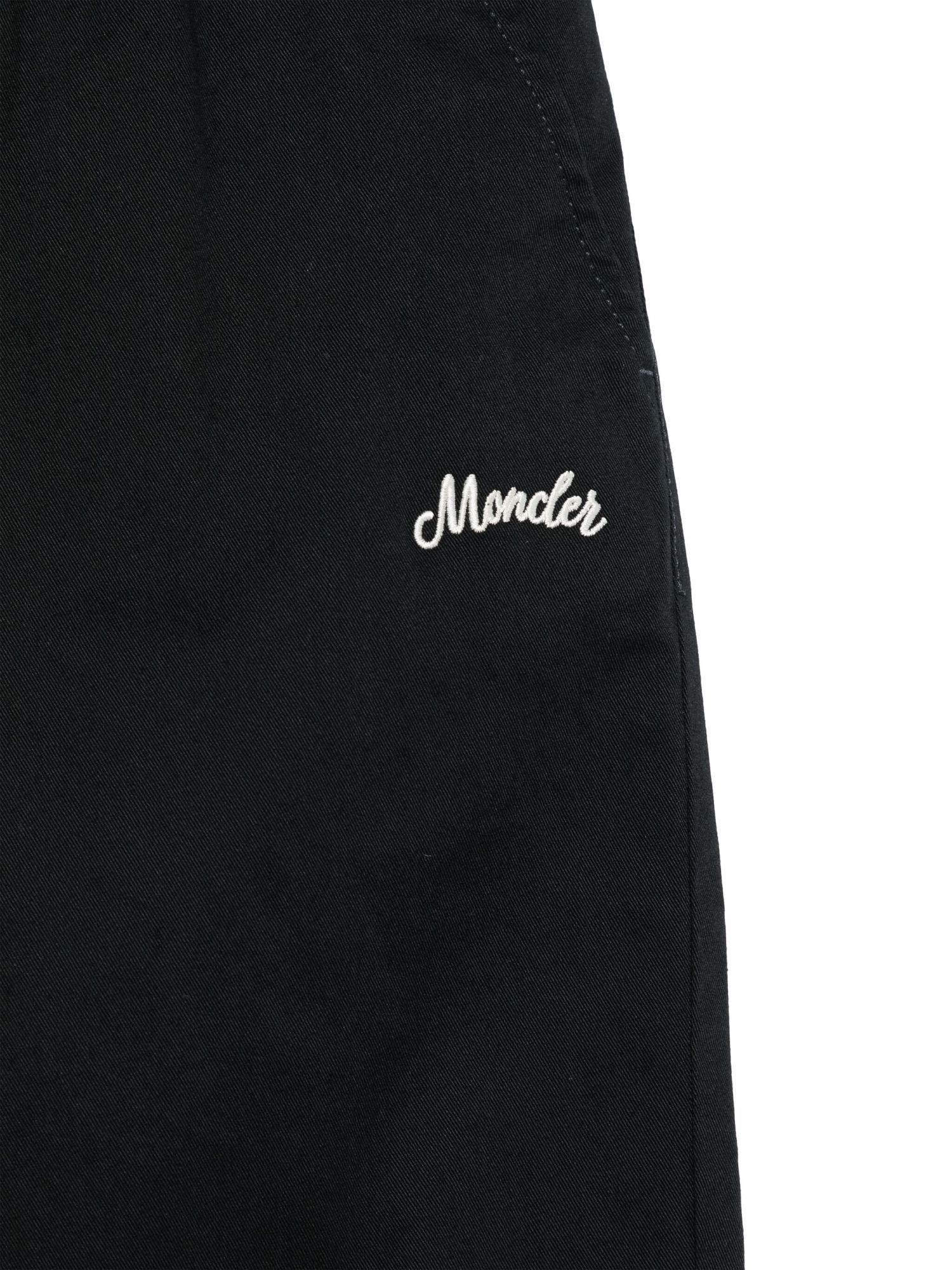 Moncler Logo-embroidered Trousers In Black