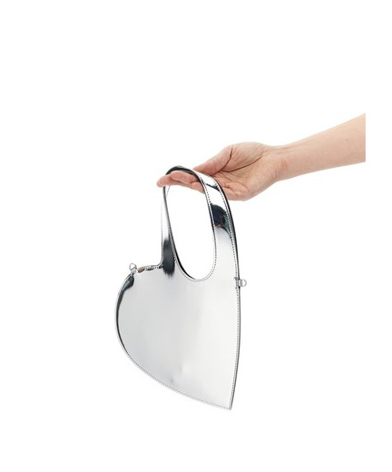 Shop Coperni 'baby Heart' Handbag In Silver