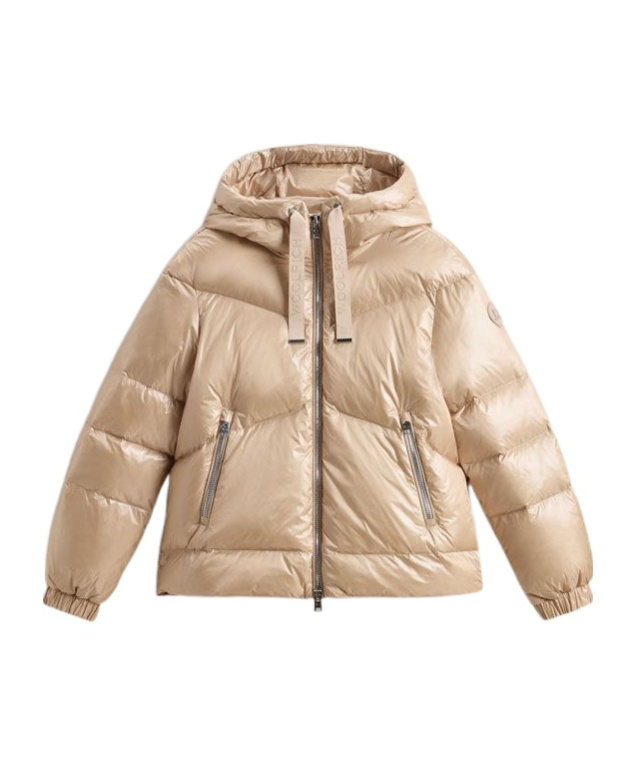 Woolrich Aliquippa Short Puffer Jacket In Nude