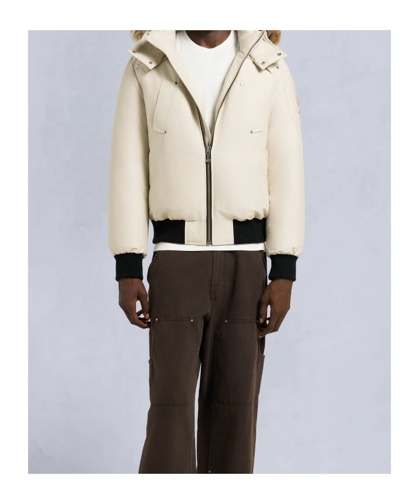 Moose Knuckles Long-sleeved Cotton Jacket In White