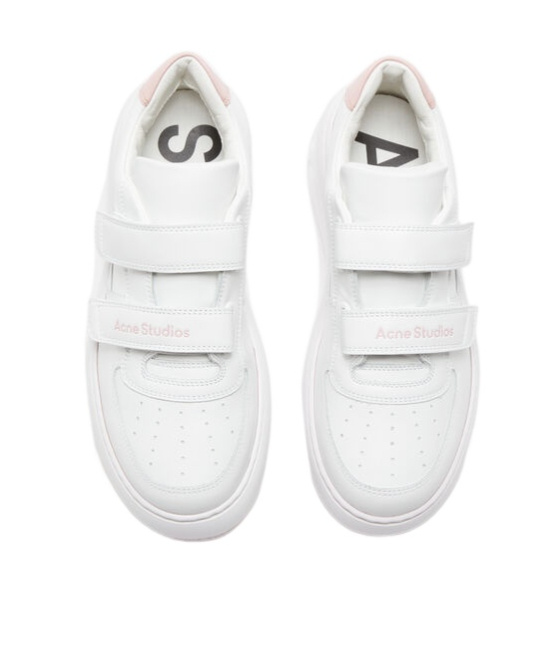 Acne Studios Touch-strap Platform Sneakers In White