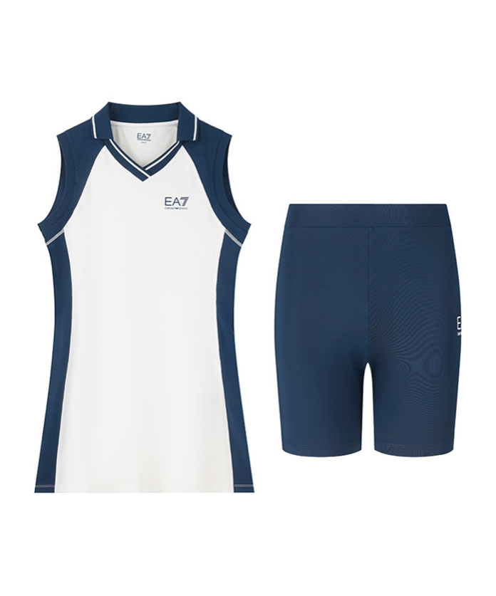 Ea7 Tennis Pro Dress In Ventus7 Technical Fabric In White