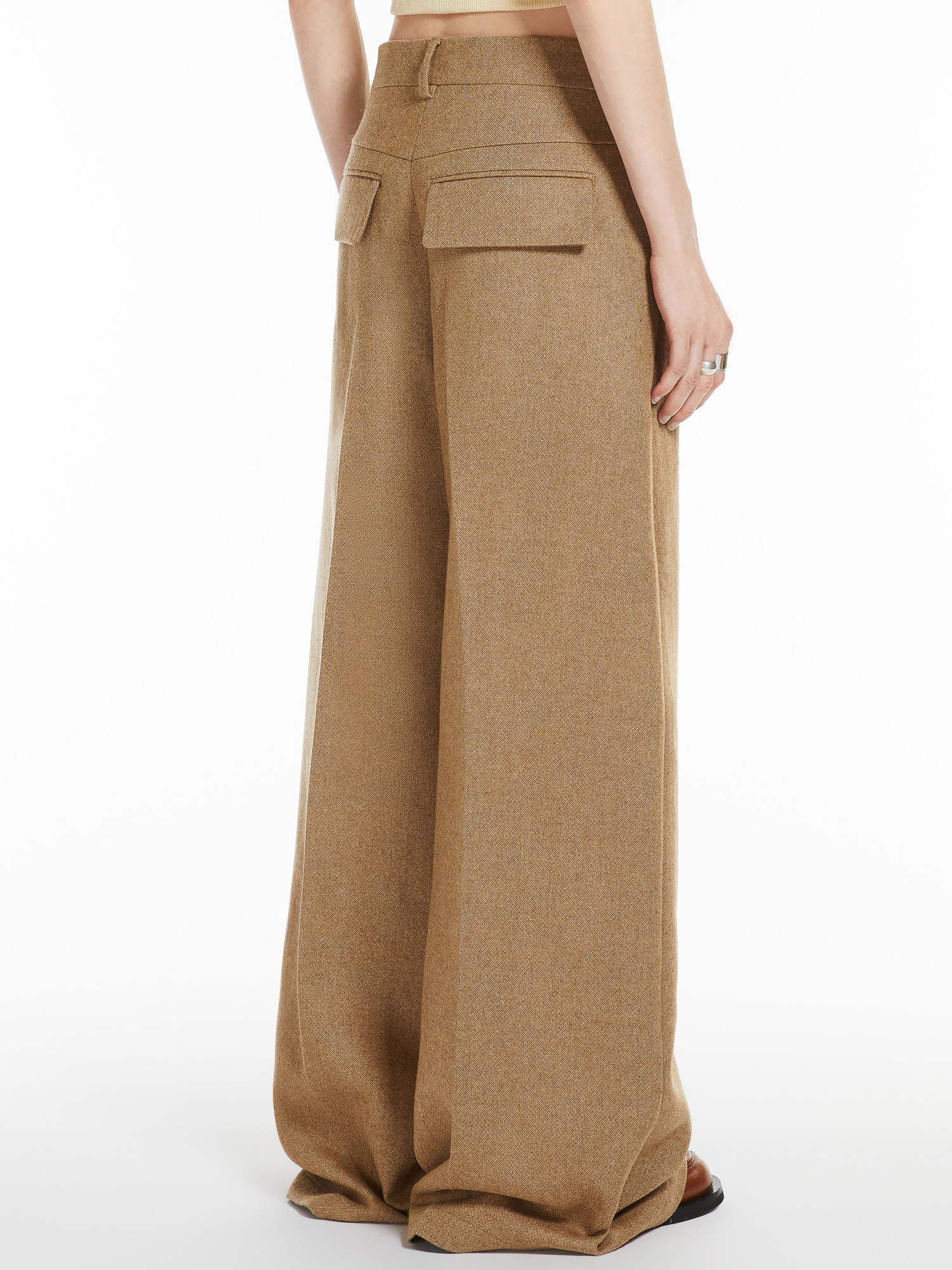 Sportmax Wool Belt-loop Casual Pants In Brown