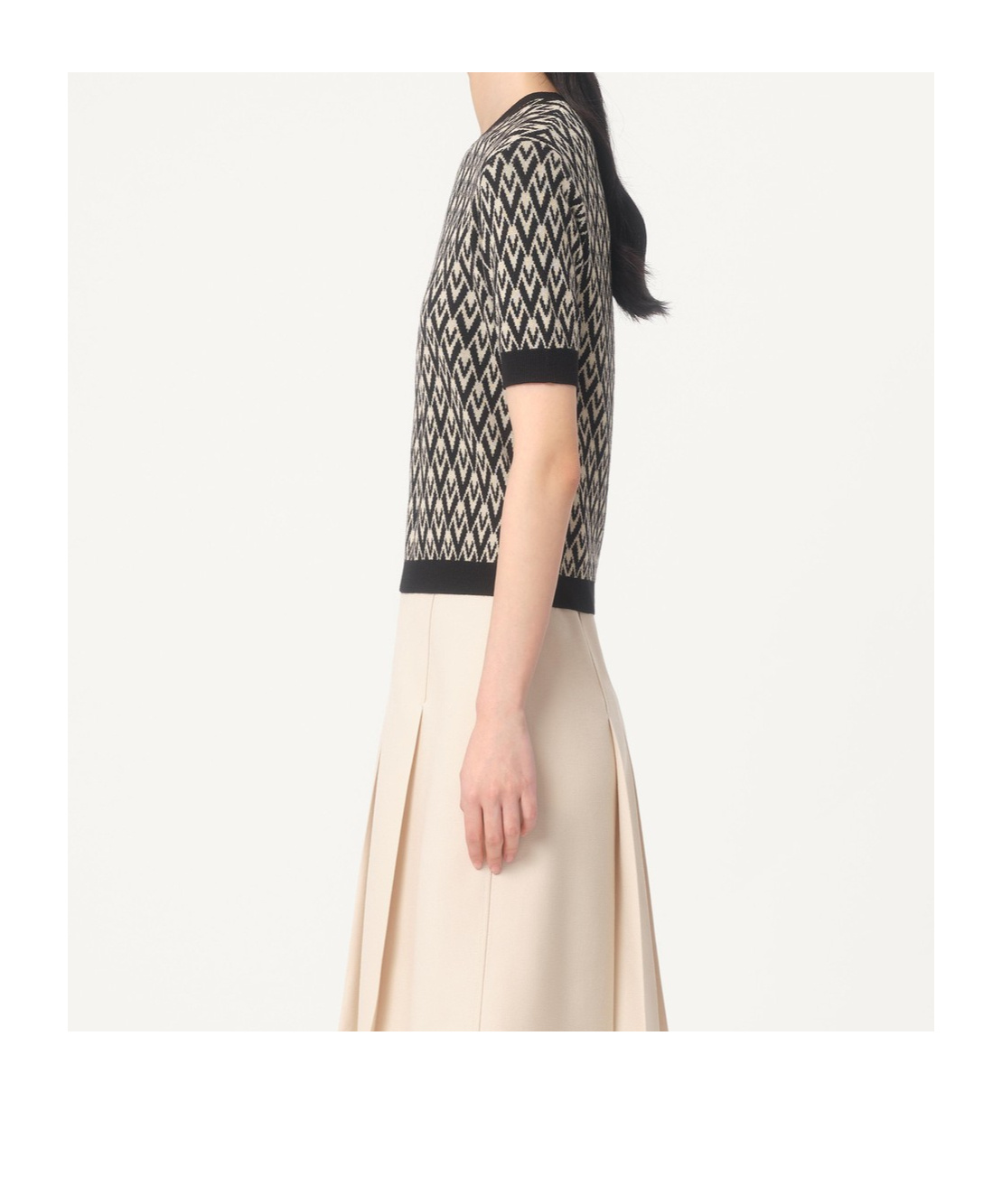 Valentino Garavani Toute La V Jacquard Virgin Wool Sweater In Black