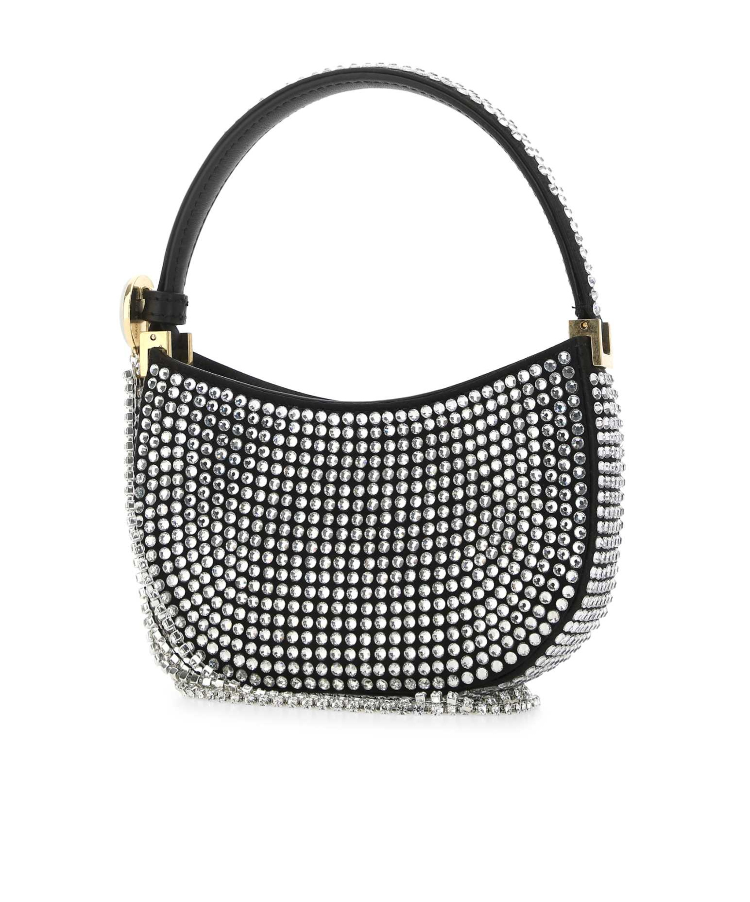 Magda Butrym Vesna Micro Embellished Satin Clutch In Gray