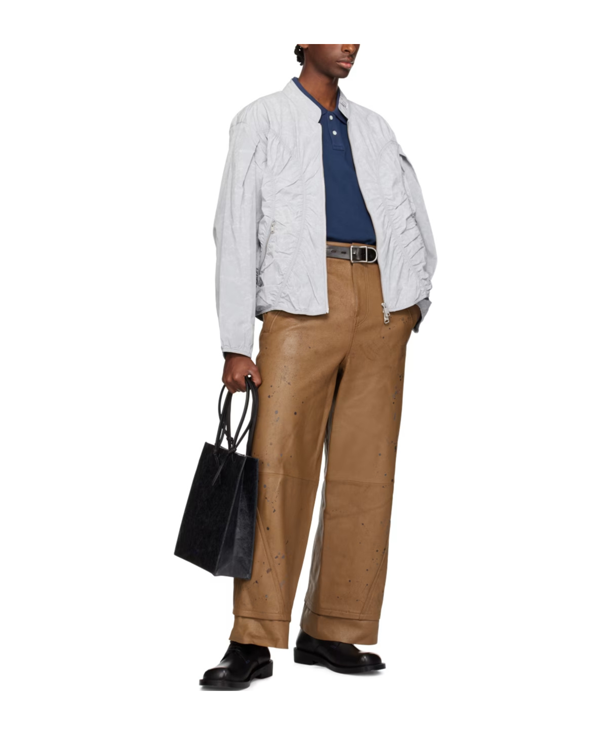 Ader Error Pleated Pilot Jacket In White