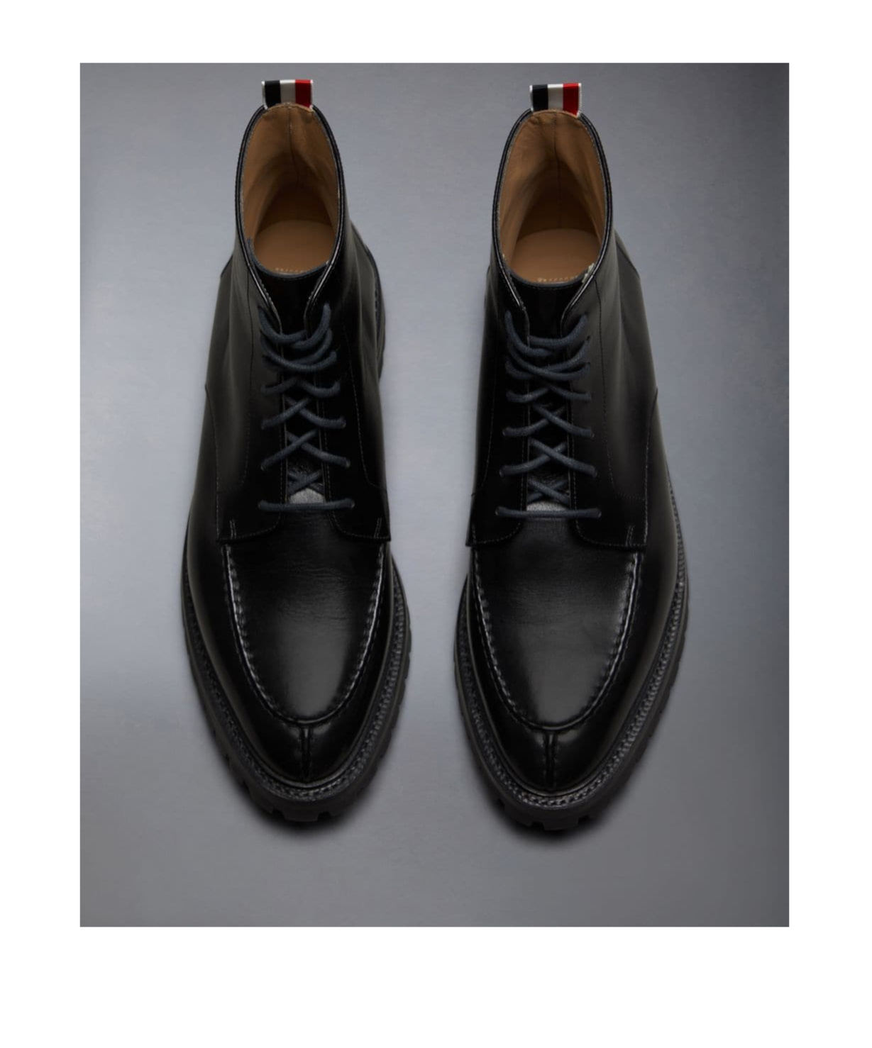 Thom Browne Black Commando Sole Apron Stitch Boots In Black