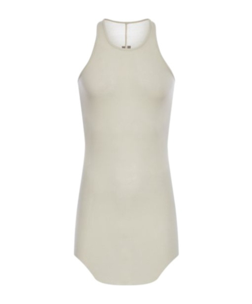 Rick Owens Stretch Ribbed Tank Top In White