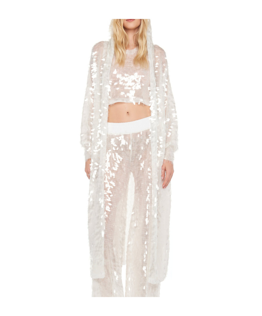 Shop Norma Kamali Hooded Robe In White
