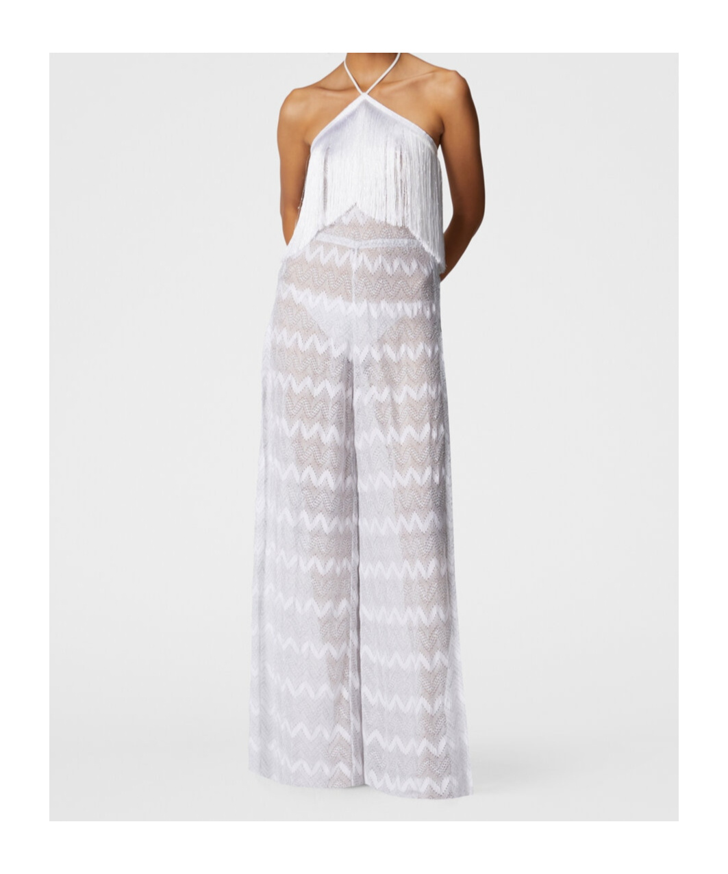 Shop Missoni Zigzag Lamé Jumpsuit In White