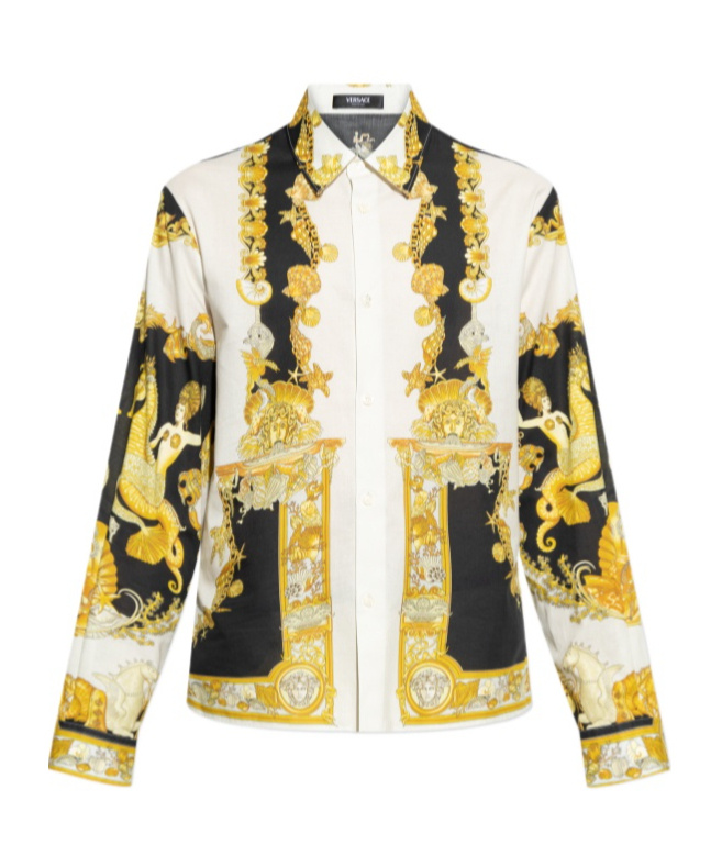 Versace Coral Theatre Shirt And Blouse Multicolor In Yellow