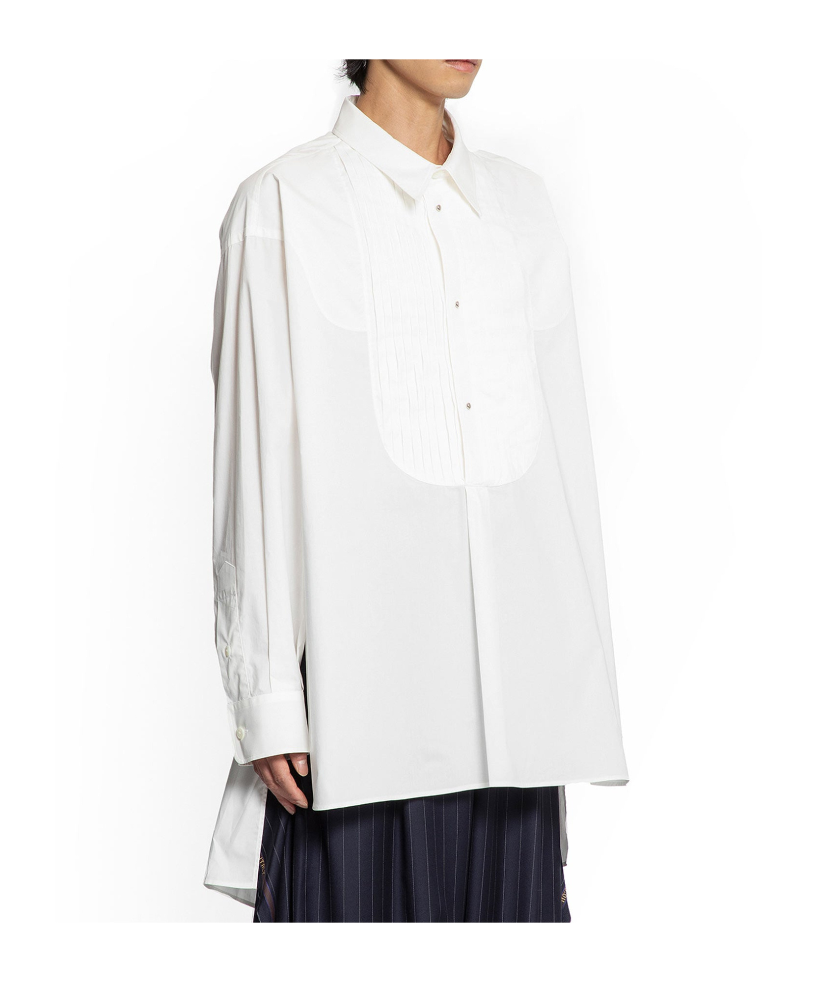 Hed Mayner Cotton Poplin Bib Shirt In Multi