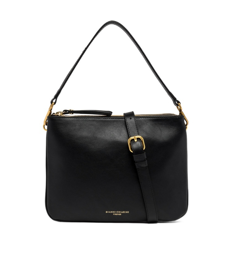 Gianni Chiarini Zippered Shoulder Bag In Black