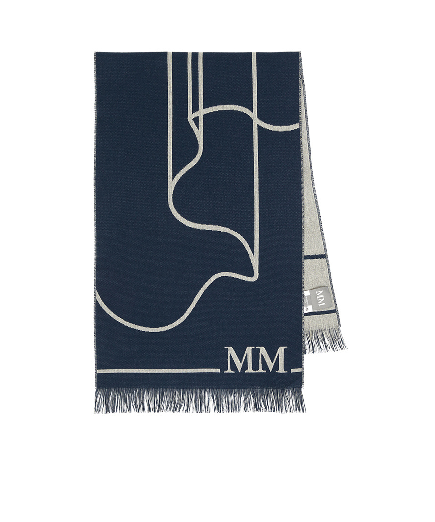 Max Mara Fringed Scarf In Blue