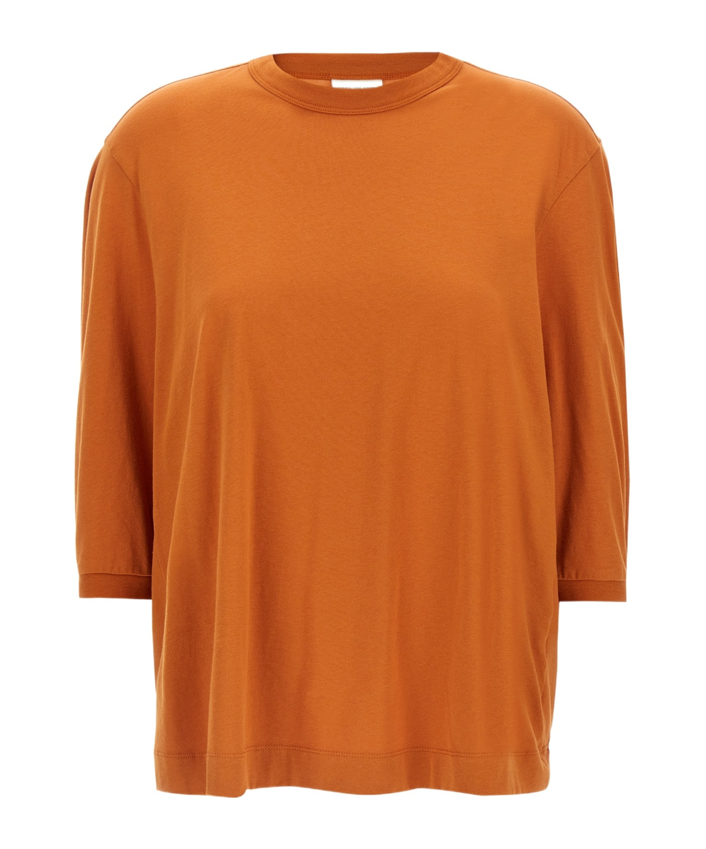 Dries Van Noten Relaxed Fit Round Neck Short Sleeves In Orange