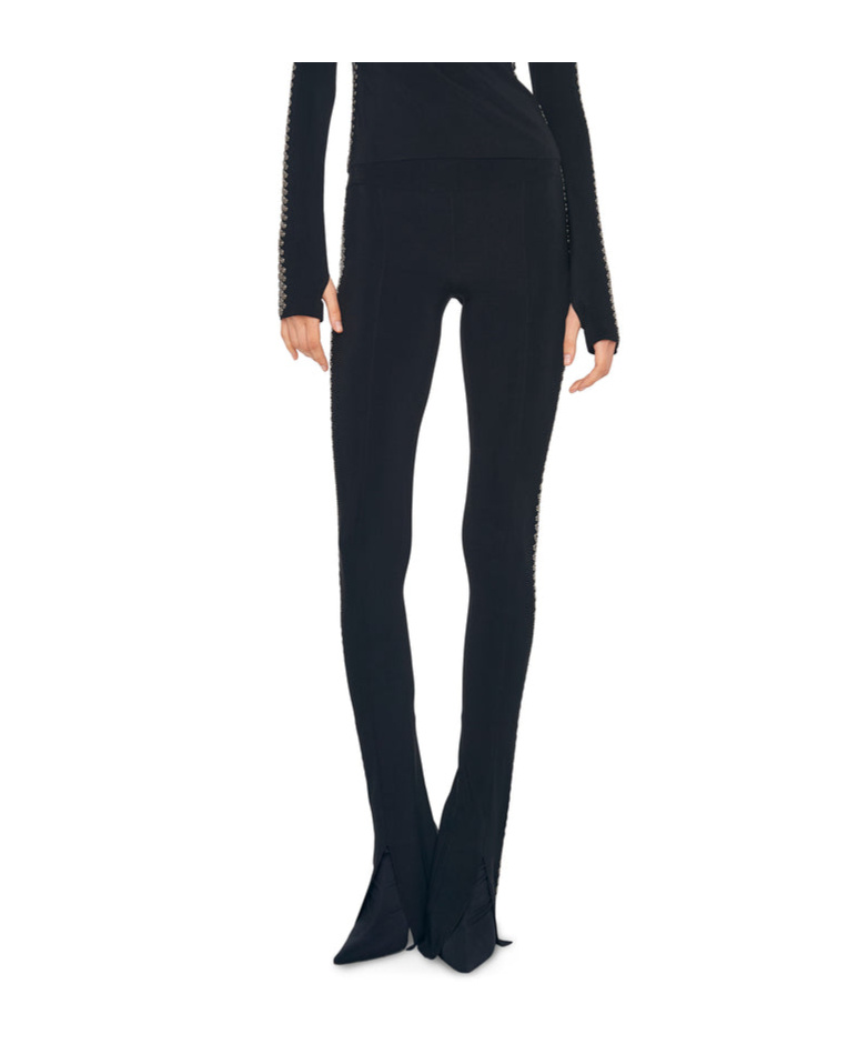 Norma Kamali Gunmetal Stud Spat Legging