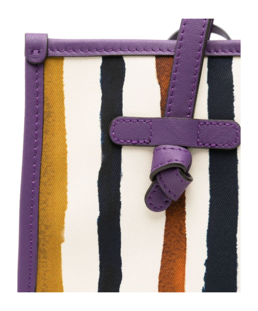 Gianni Chiarini Vibrant Striped Tote With Matching Pouch In Multicolor