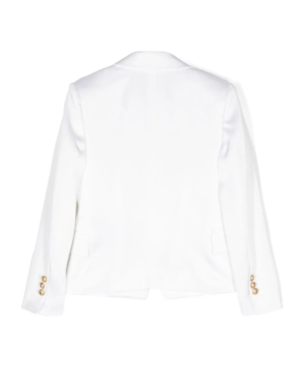 Shop Balmain Peak-lapels Double-breasted Blazer In White