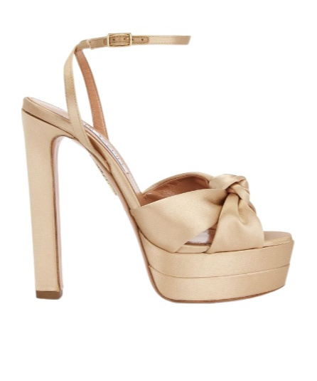 Aquazzura Platform High-heeled Sandals In Brown