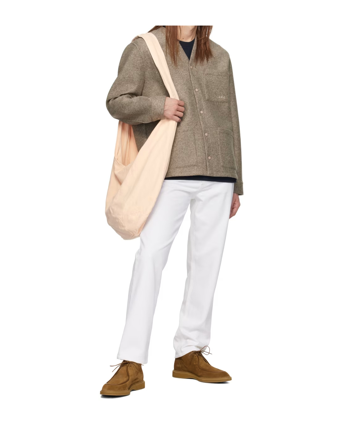 Apc A.p.c. X Tame Impala Logo Embroidered Underarm Bag In Nude