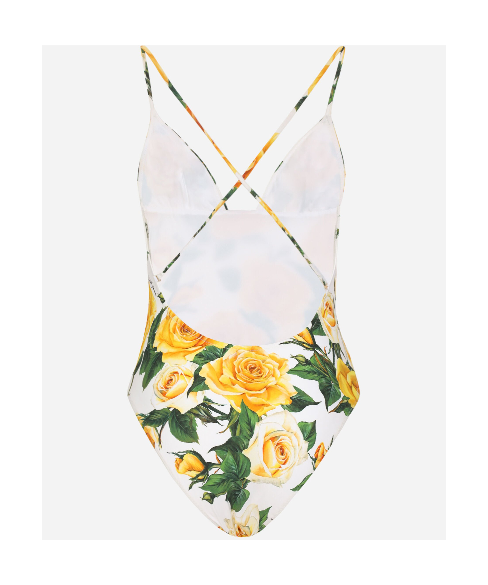 Dolce & Gabbana Floral Pattern One-piece Swimsuit In White