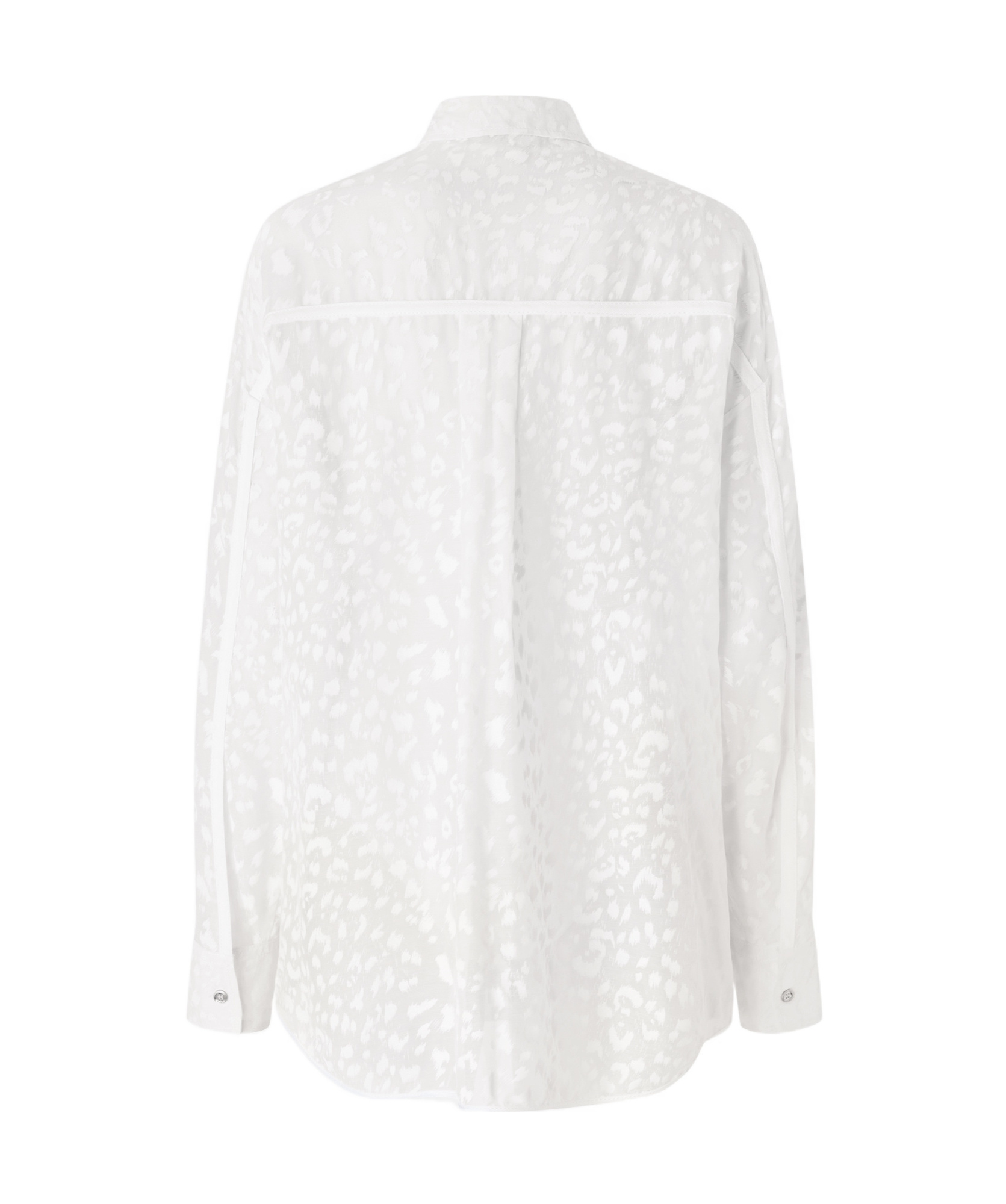 Pinko Leopard Print Long Sleeve Shirt In White
