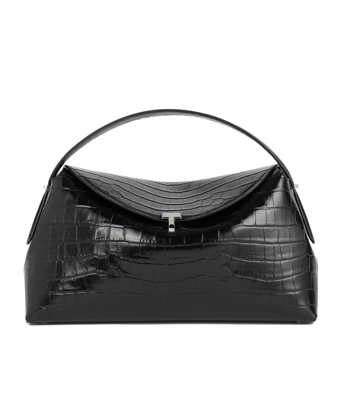 Totême T-lock Leather Tote Bag In Black