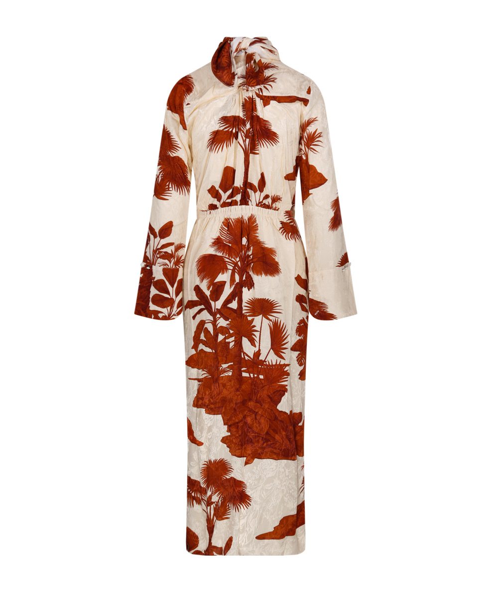 Shop Johanna Ortiz Tropical Print Wrap Dress In Nude