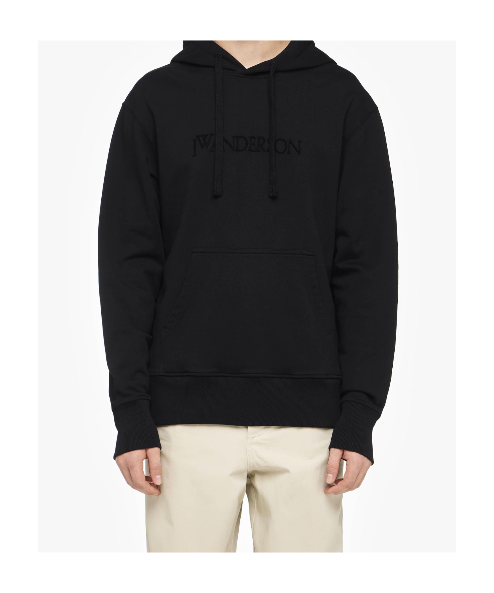 Jw Anderson Hoodie With Logo Embroidery In Black