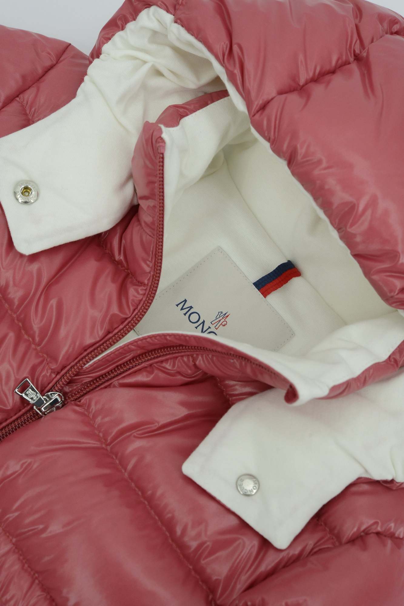 Moncler Long Sleeve Cotton Coat In Red