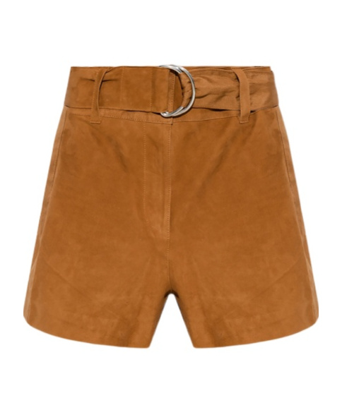 Stand Studio Tan Suede Shorts In Brown