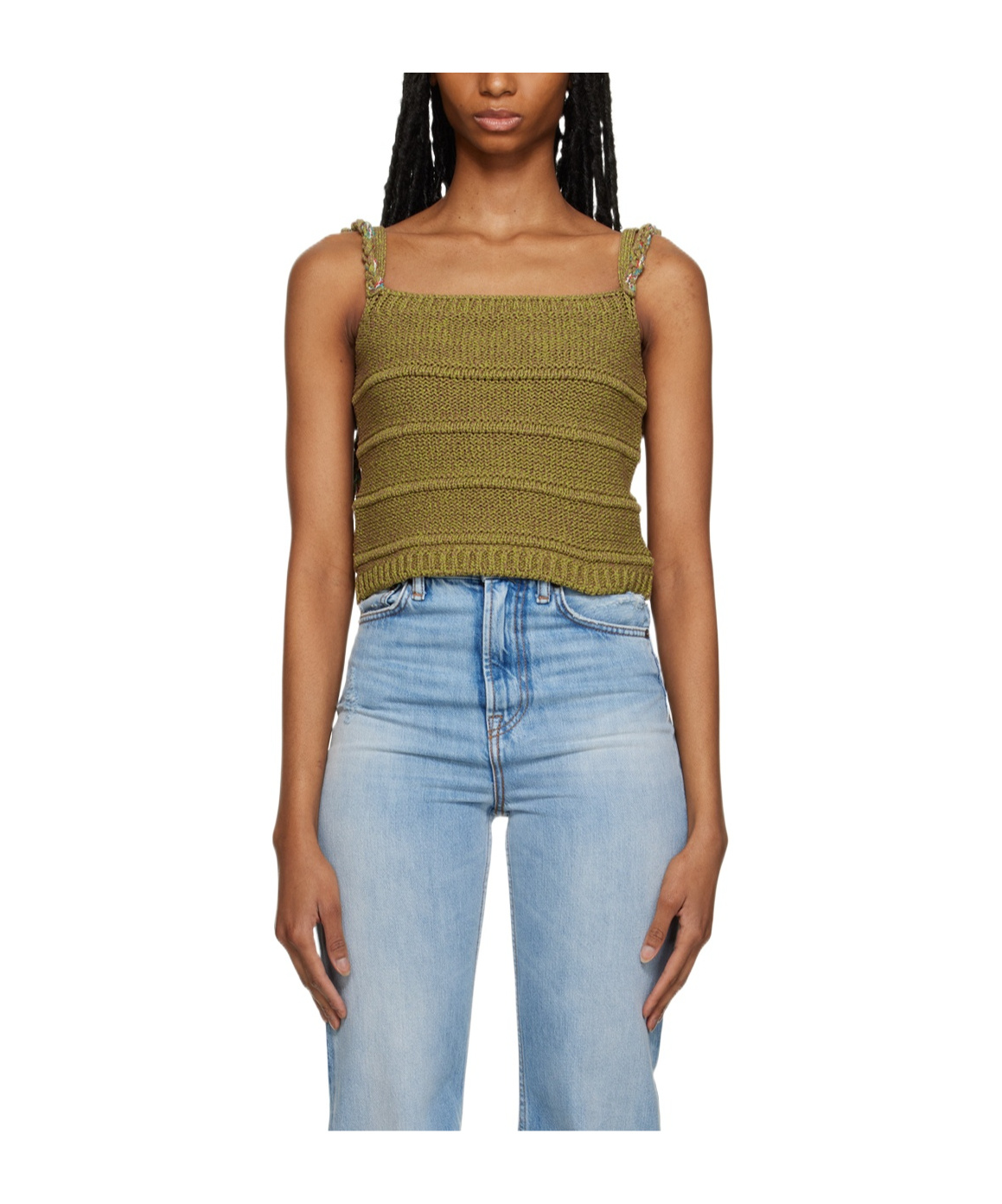 Ader Error Knitted Square Collar Sling In Blue