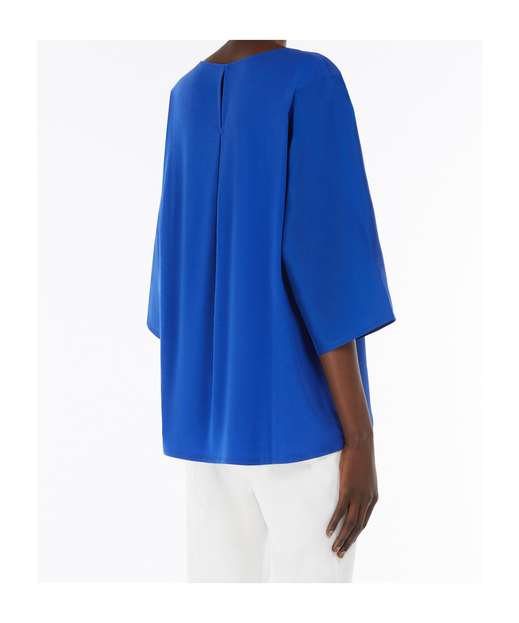 Weekend Max Mara Silk And Jersey Blouse In Cornflower Blue
