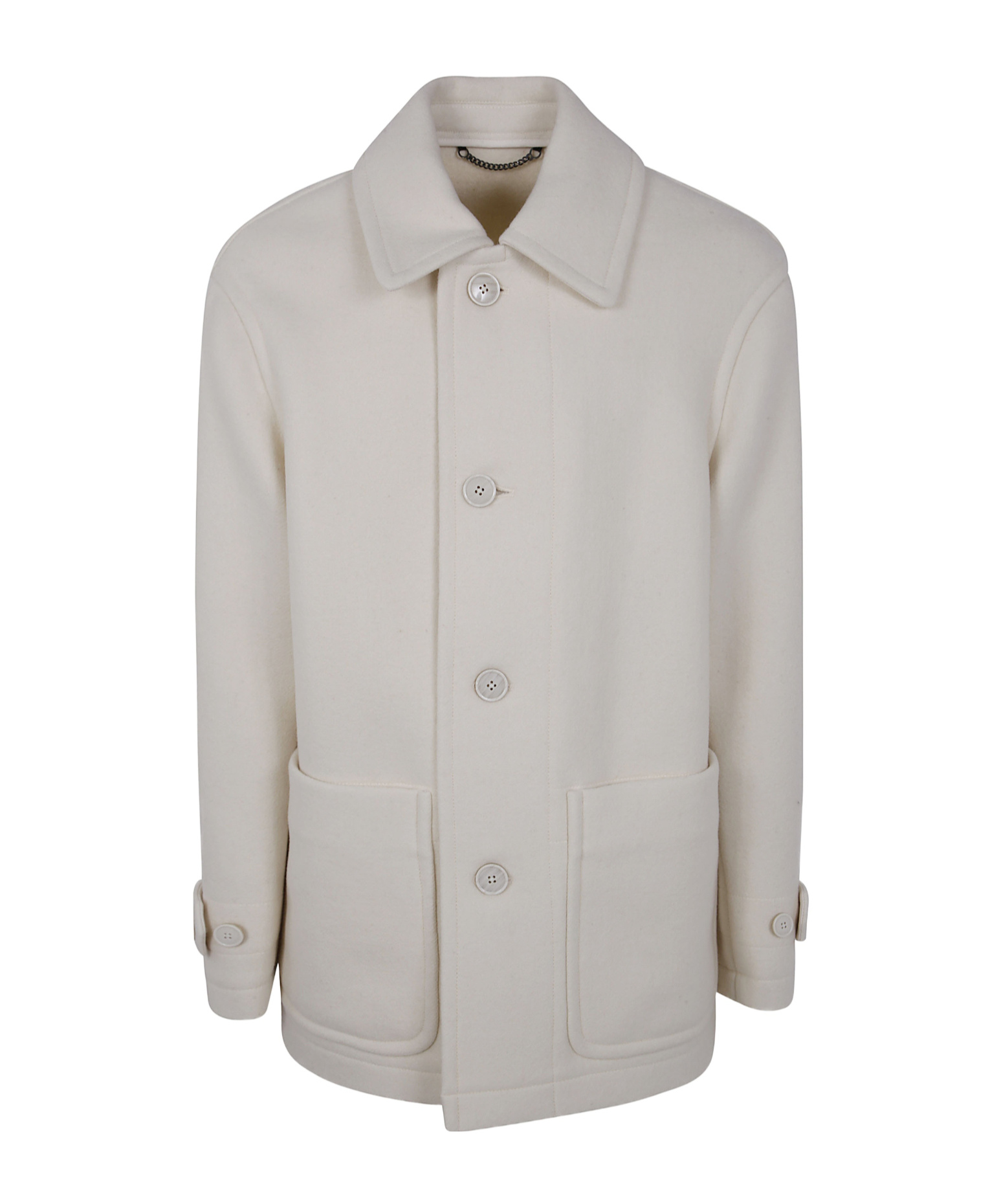 Dries Van Noten Long-sleeved Lapel Coat In White