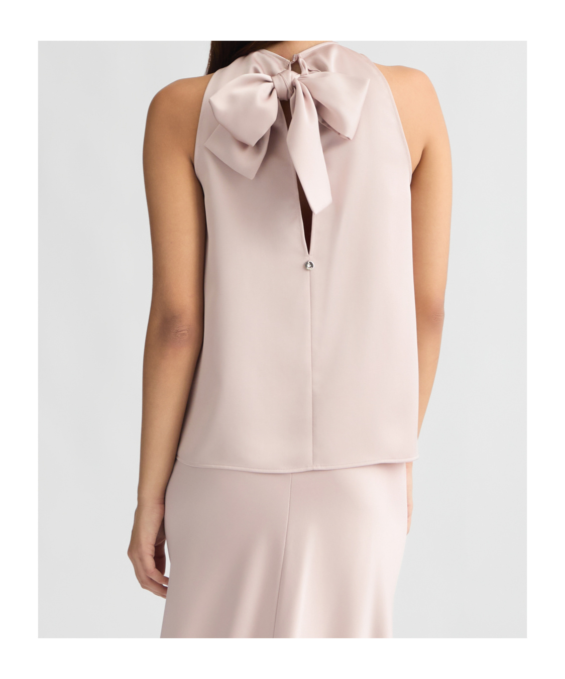 Liu •jo Liu Jo Pink Satin Top With A Bow