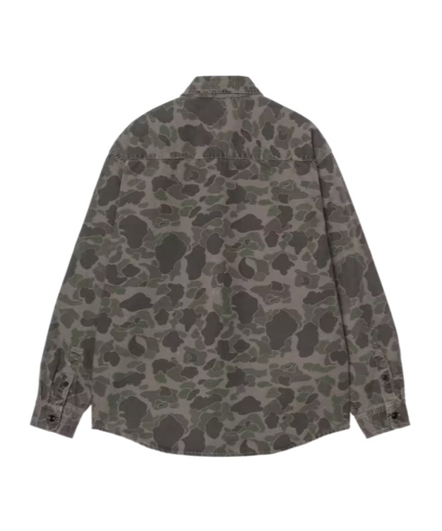 Carhartt Duck Camouflage-pattern Shirt In Gray