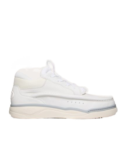 Valentino Calf Leather And Fabric Mid-top Runboot Sneakers In White