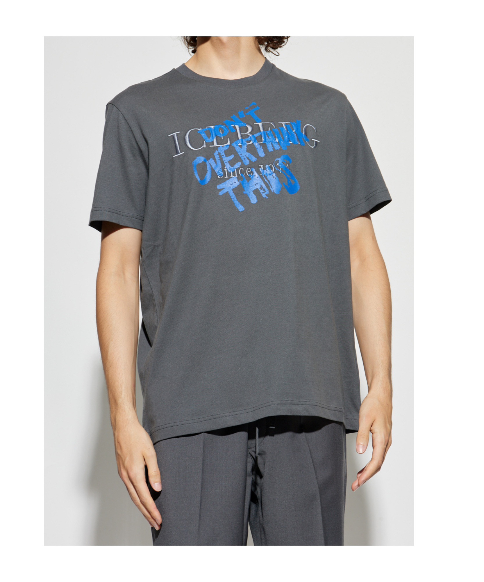 Iceberg Embroidered Logo T-shirt In Gray