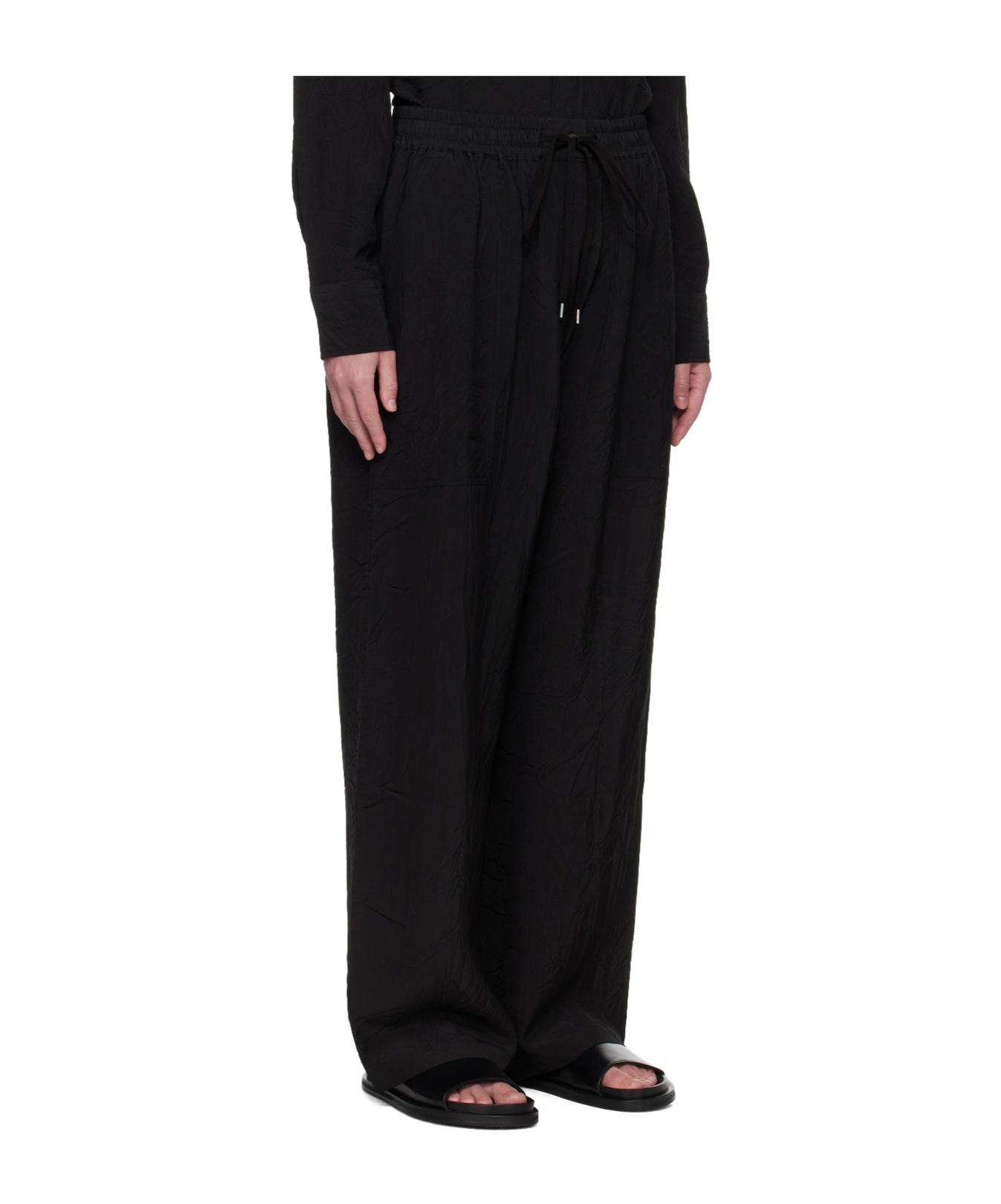 Studio Nicholson Capel Drawstring Straight-leg Trousers In Black