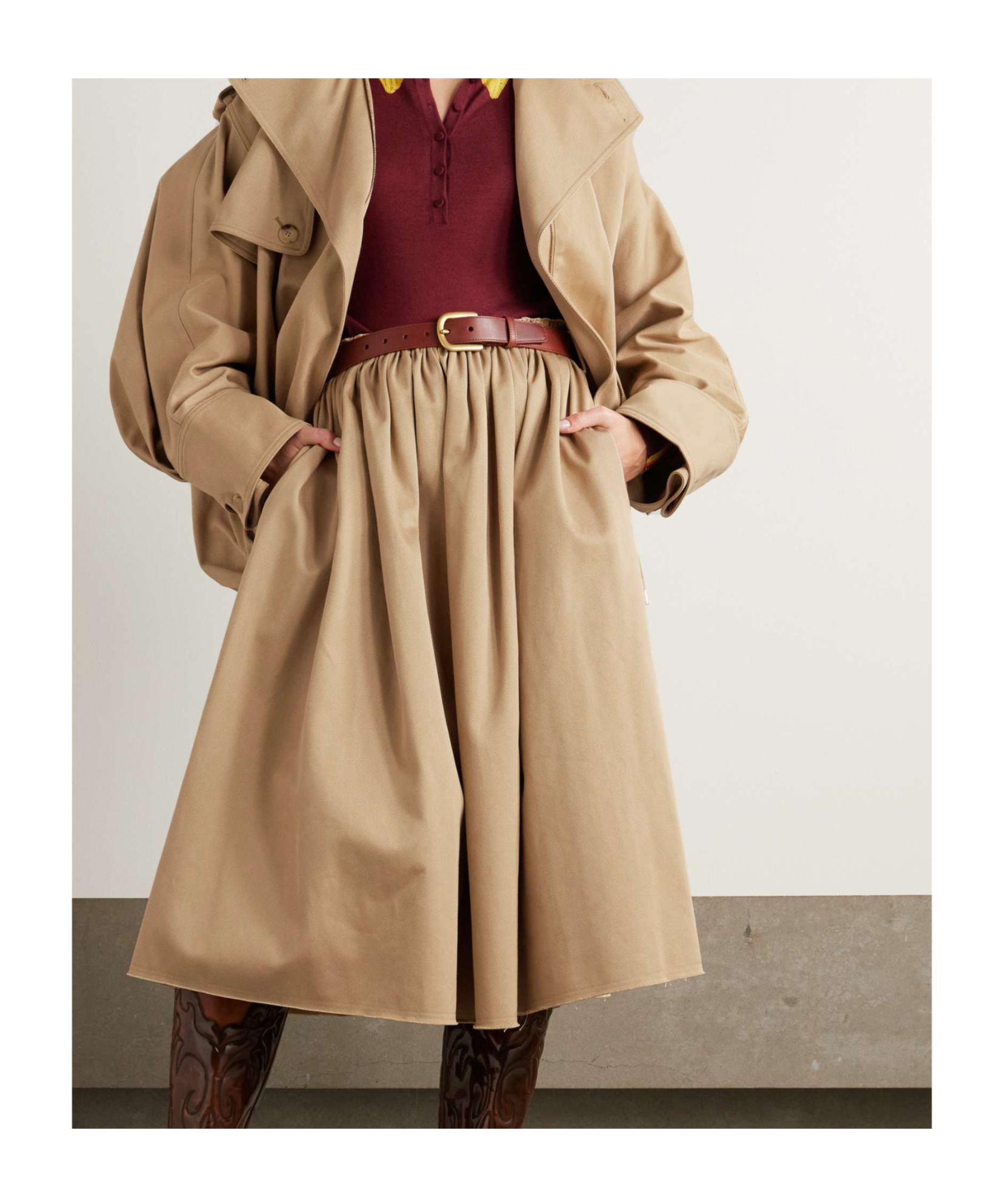 Gabriela Hearst Pleated Skirt In Neutral