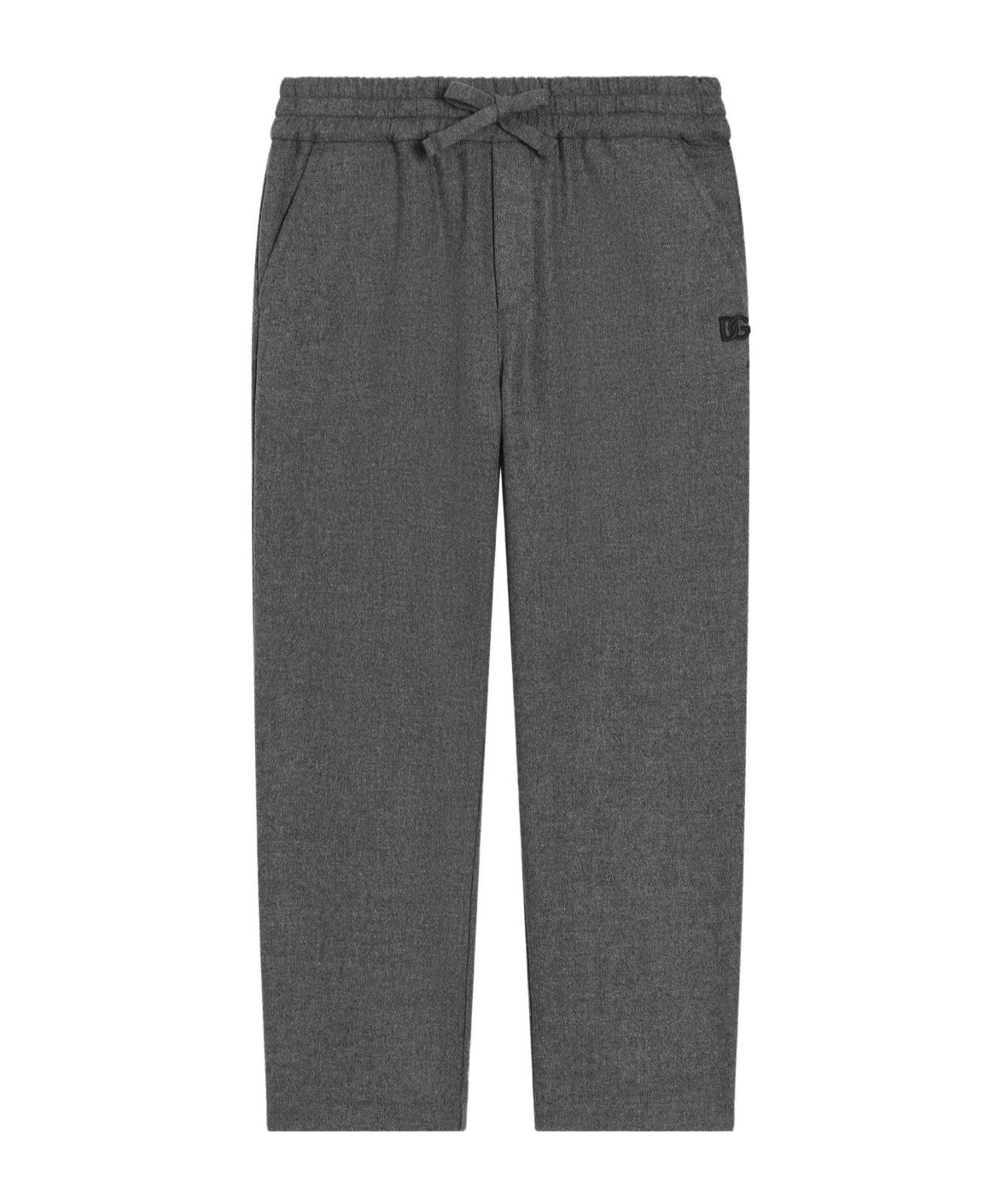 Dolce & Gabbana Drawstring Casual Pants In Gray