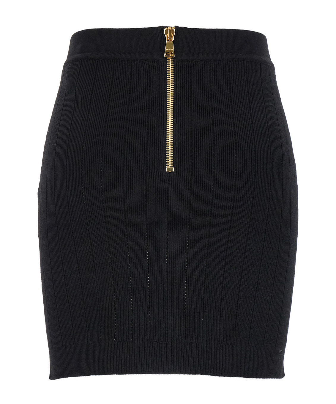 Shop Balmain Knit Skirt With Buttons In Black